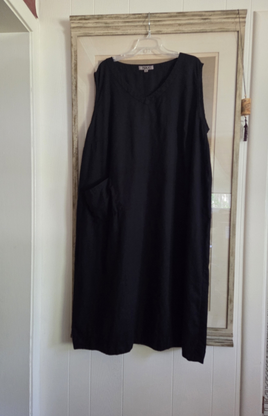 FLAX Plus Size Black Tunic Dress